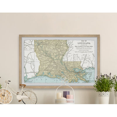 Louisiana State Map - impression encadrée