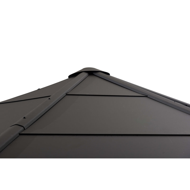 Daybreak 15 ft. Brown Steel Hardtop Patio Gazebo