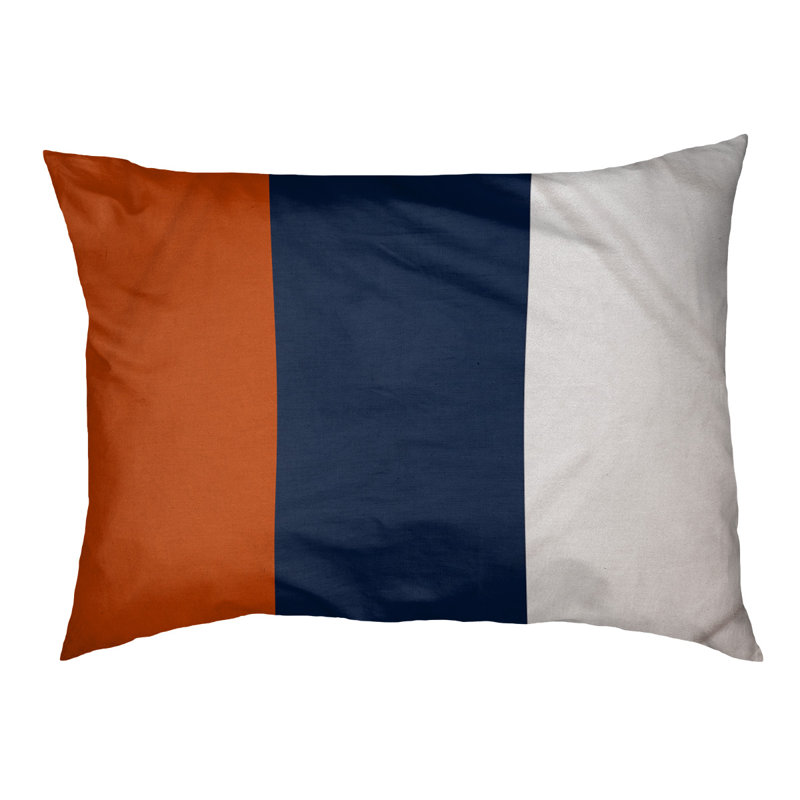 Coussin Detroit, Large (40" W x 30" D x 6.5" H), Orange/Navy/White