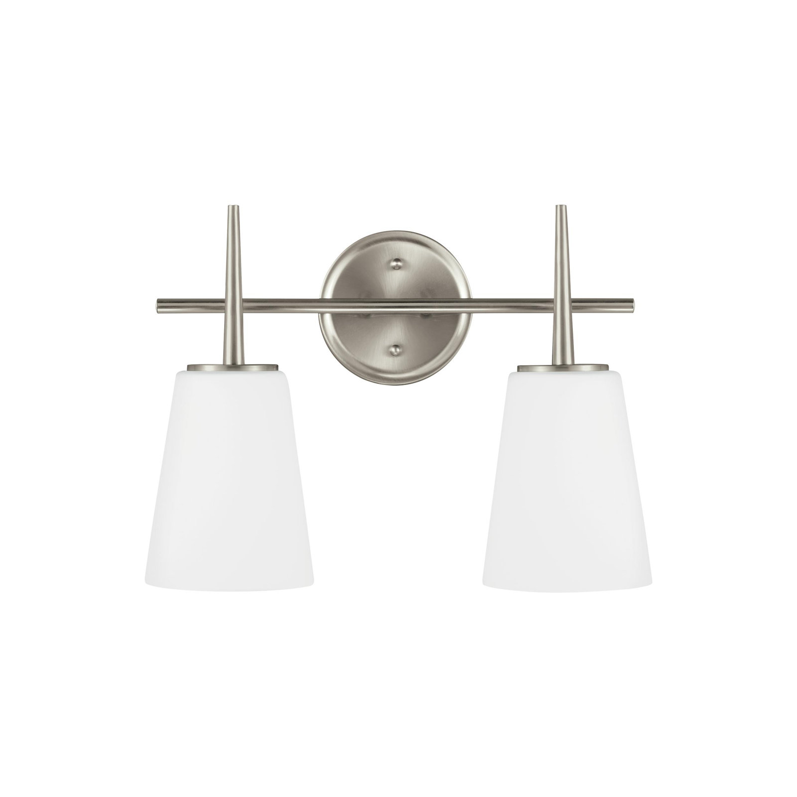 Erlandson 2 Light Dimmable Vanity Light, Brushed Nickel, 9.3W A19 Medium