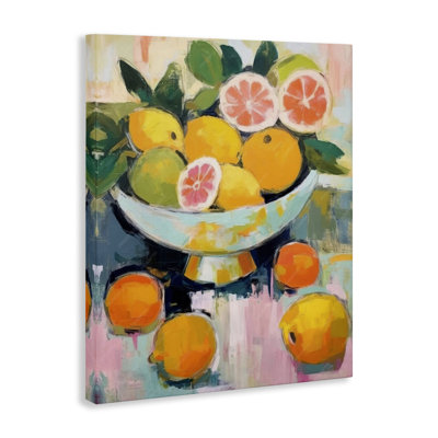  Art abstrait abstrait sur toile nature morte aux agrumes par LSR Design Studio