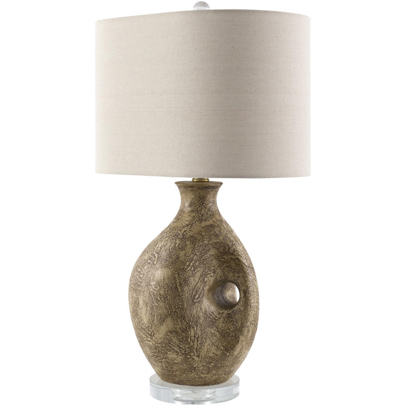 Lampe de table Darleta, Beige, Brun
