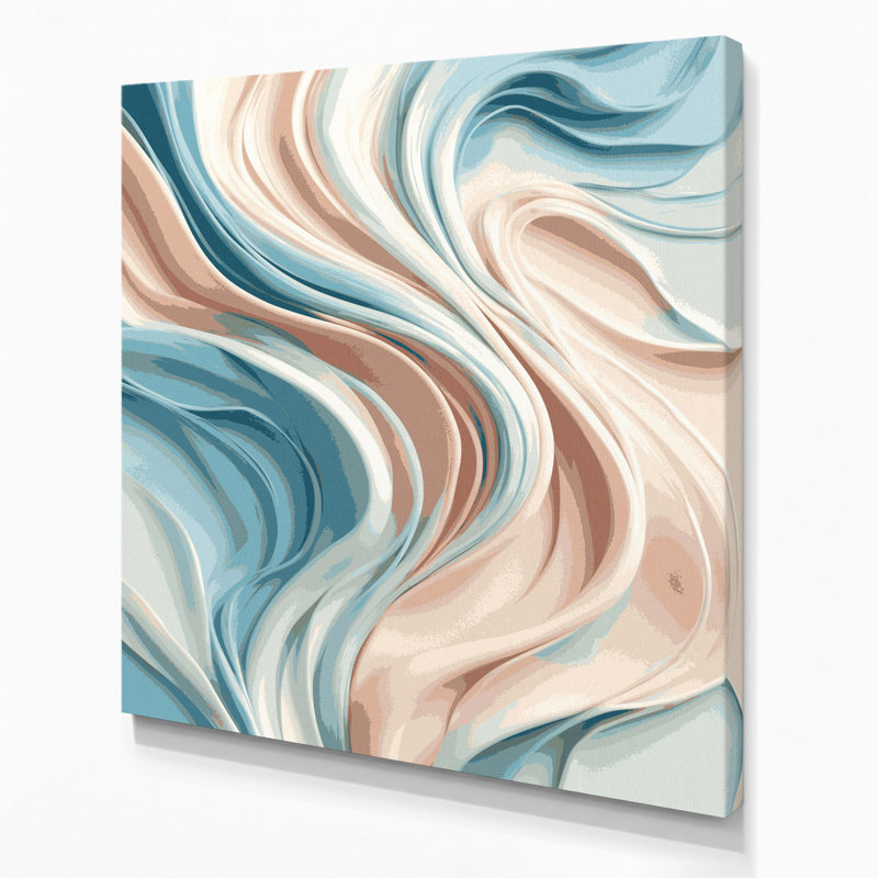 Aquarelle abstraite, art mural bleu sur toile 62, H 16 po x l 16 po