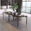 L-Shaped Glass Top Metal Base Writing Desk