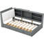 Lit plateforme élégant avec rangement tête de lit simple, tablettes, 2 tiroirs, chambre à coucher en bois Grace
