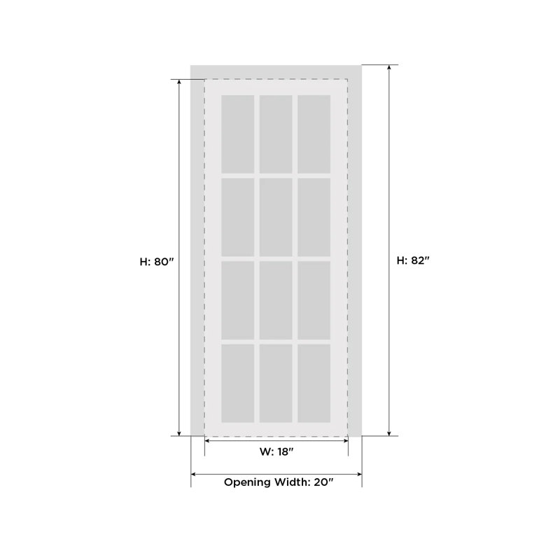 Porte standard en verre transparent Lucia, L 18 po x H 80 po