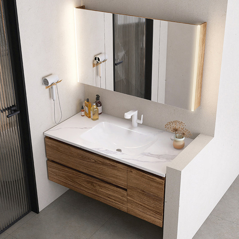 Retro minimalist style bathroom cabinet
