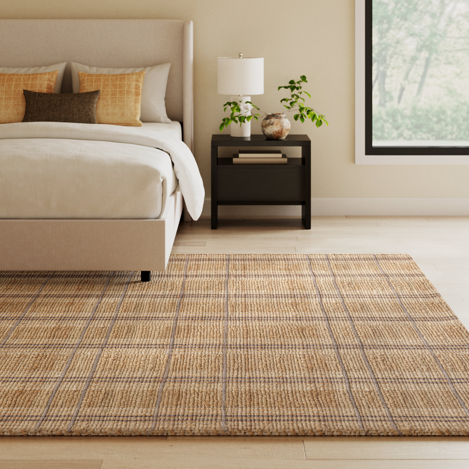 Judy Natural / Stone Area Rug, Rectangle 9'3" x 13'
