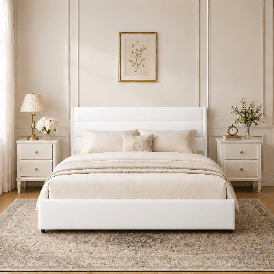 Brezzy Upholstered Storage Bed with Wingback