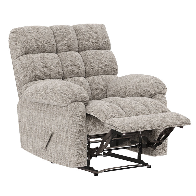 Fauteuil oscillant inclinable, chenille beige, Beige