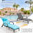 Patio Outdoor Lounge Chairs Set Of 2,Adjustable 5-Position Outdoor Chaise Lounge With Armrests & Wheels For Poolside, Backyard, Deck-840914564-840914618