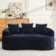 Coussins incurvés en chenille bleue, 3 coussins, aucun assemblage requis, mousse à mémoire de forme pour un confort optimal, idéal pour les réunions de famille.