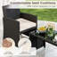 4 Piece Patio Rattan Conversation Set Wicker Loveseat Armchairs-1094770272