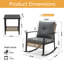 Ensemble de chaises berçantes 3 pièces en osier avec coussins et table basse pour véranda ou balcon-1771274438