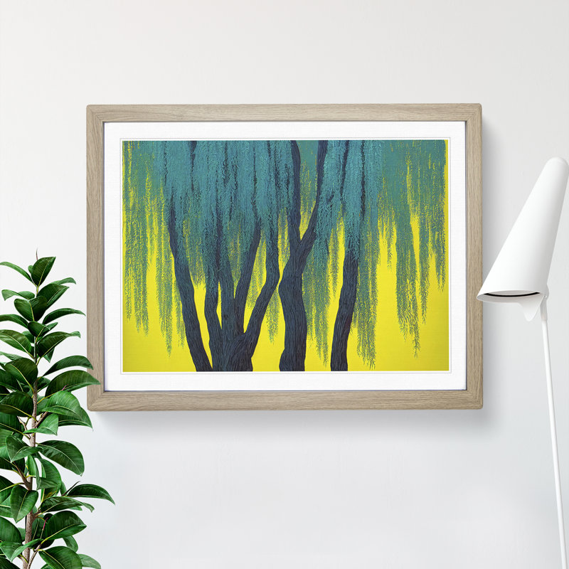 Awesome Weeping Willow Trees - Framed Print, 46cm H x 64cm W x 2cm D, Oak