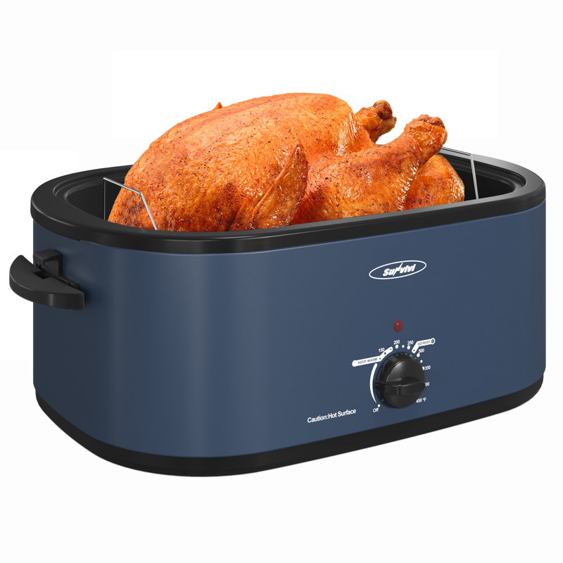 Sunvivi Electric Roaster Oven with Removable Pan, Blue, 24 quarts
