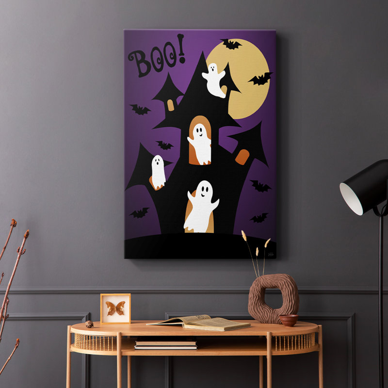 Maison fantôme hantée - Cavas enveloppés de galerie, H 18 po x l 12 po