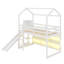 Lit mezzanine simple en bois avec glissade, tablettes et lumière-1500881408