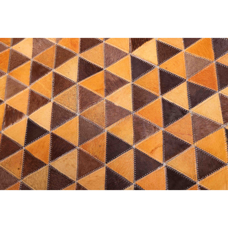 Cowhide Patchwork Orange Rug 5'0" x 7'11"