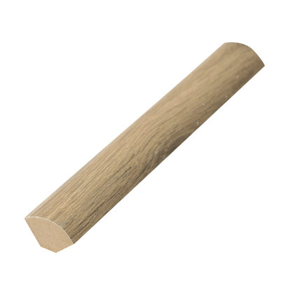 0,63 po x 0,75 po x 94,5 po. quart de chêne blanc rond, Mat