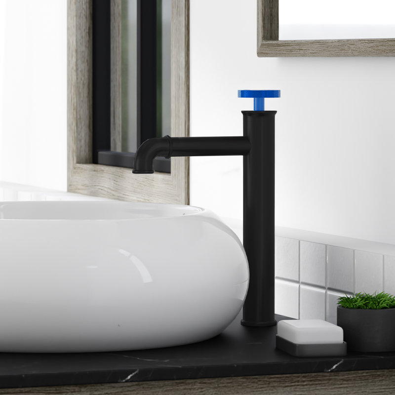 Robinet pour salle de bain à un trou Avallon, Bleu