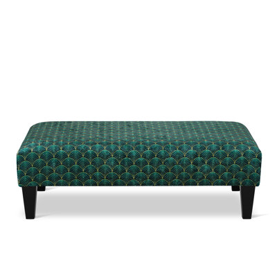 Trung 60cm Wide Velvet Rectangle Ikat Cocktail Ottoman