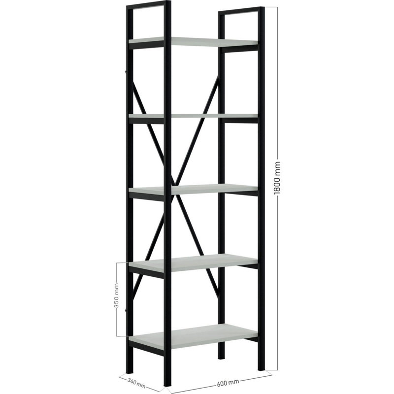 Bibliothèque blanche élégante, 23,6 po x 70,9 po x 13,4 po | 100% panneau de particules enduit de mélamine, profondeur de la tablette: 11,8 pouces | Conception robuste pour salon moderne, bureau à domicile et bureau, solution de rangement élégante et fonctionnelle