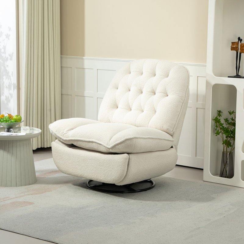 Fauteuil inclinable moderne capitonné, Beige