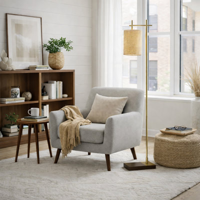 BERTEN 60" BAMBOO CYLINDER SHADE FLOOR LAMP