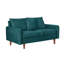  Causeuse de 56 po de large à accoudoirs arrondis en velours, avec poches de rangement latérales et petit coussin décoratif carré-1389825891