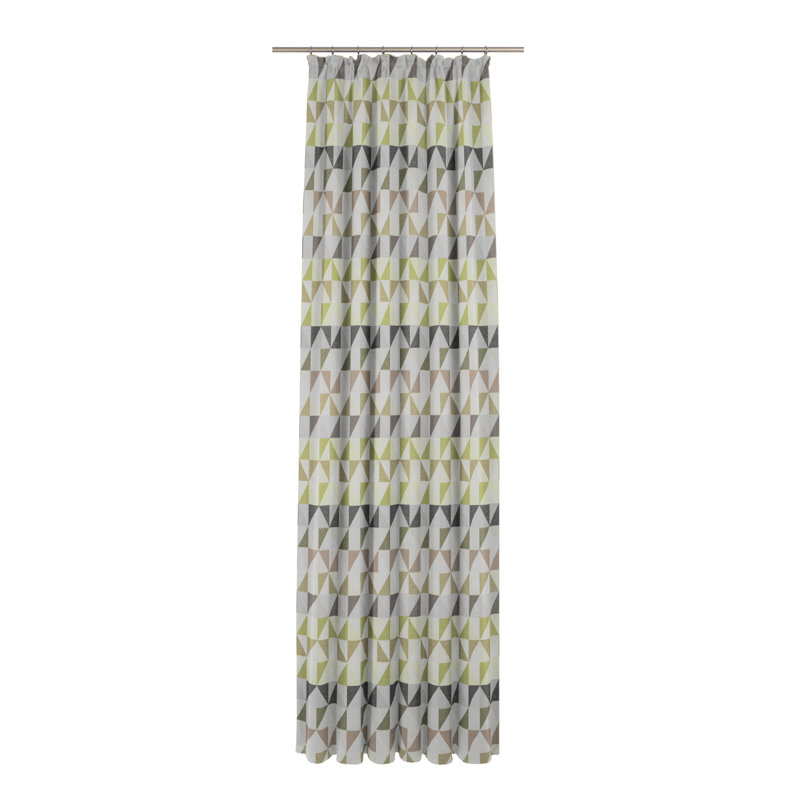 Bernd Room Darkening Single Panel, Green/Grey/Beige, 132cm Width x 225cm Drop