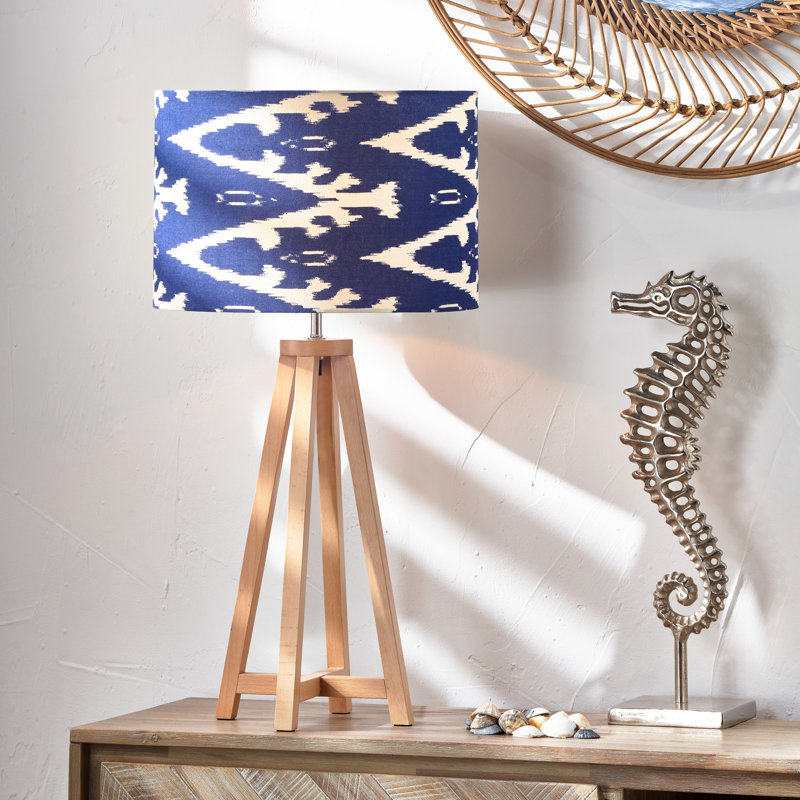 Cotton Drum Lamp Shade ( Uno ), Navy, 23cm H x 35cm W x  35cm D