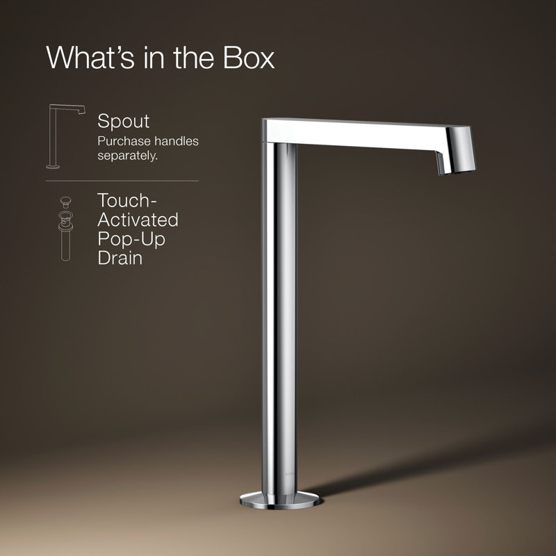 Components Tallbathroom Sink Spout with Row Design, Polished Chrome