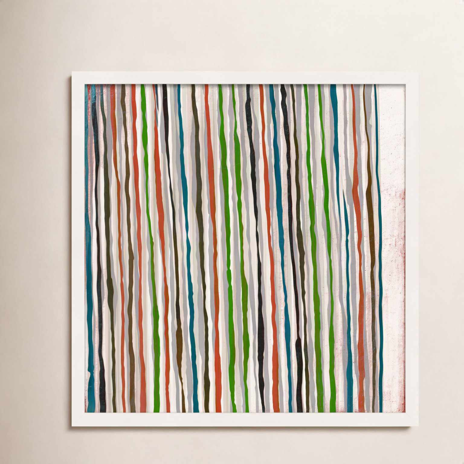 Untitled Linework Print by Marco Marella, White Paper Framed, 24" H x 24" W