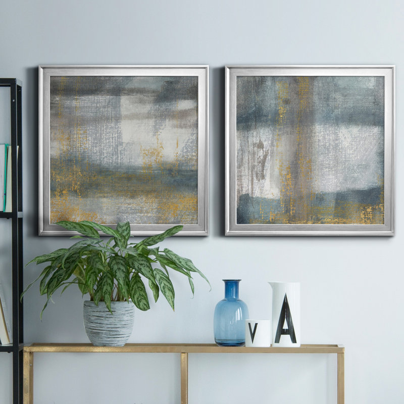 «Frost Valley Morning I», ensemble de 2 peintures sur toile encadrées, H 22,5 po x l 45 po x P 1,5 po, Argent