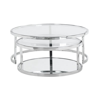 Keokee Contemporary 2-In-1 Nesting Cocktail Table Set