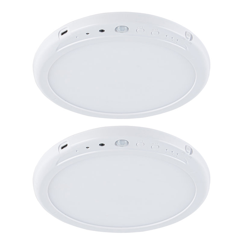 White Rechargeable Motion Sensor LED Flush Mount Light