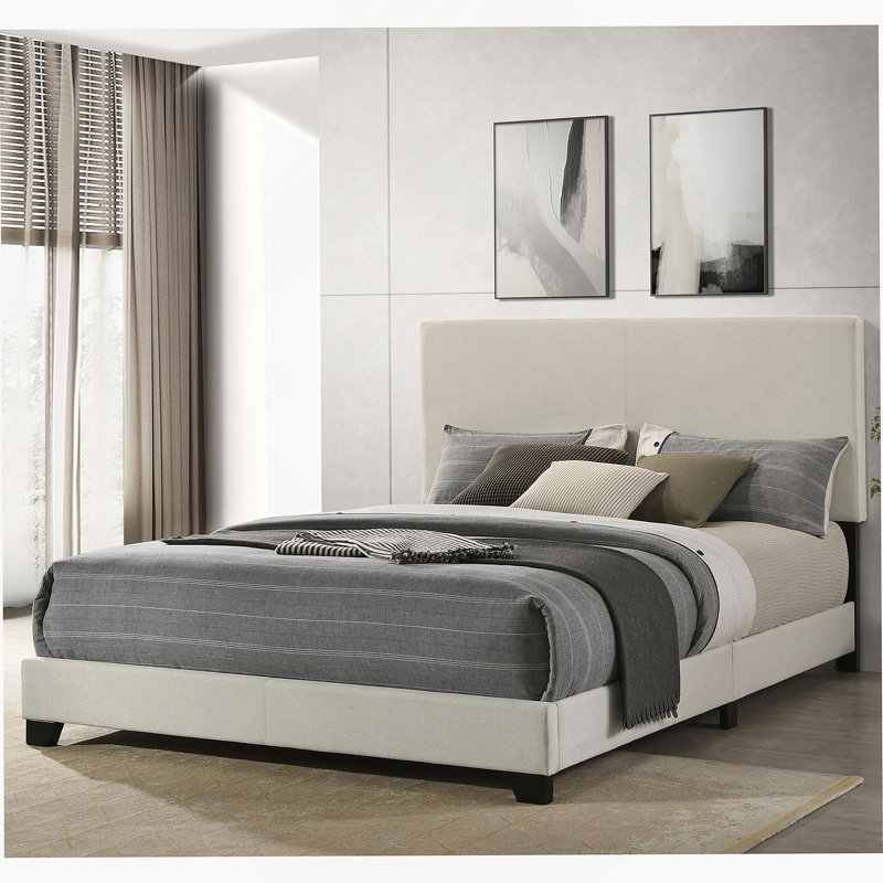Efram Cream Upholstered Queen Bed