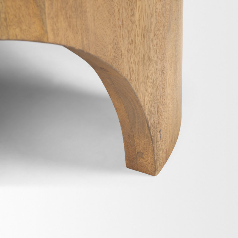 Larita Round W/Arched Legs Coffee Table, Light Brown