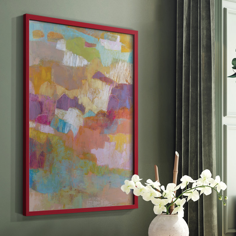 Kindill II Framed Print - Solid Wood, 10" H x 8" W, Red