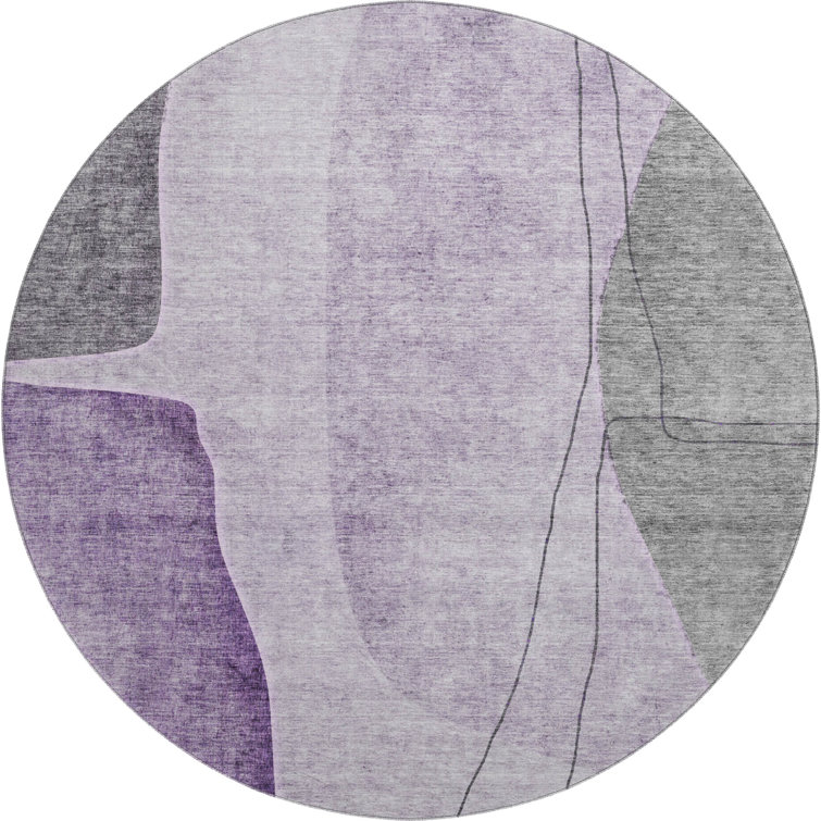 Premium Machine Washable Prisco Purple Rug