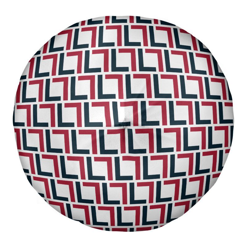 Housse de coussin Houston, 30'' x 30'', Blanc / bleu foncé acier / rouge bataille