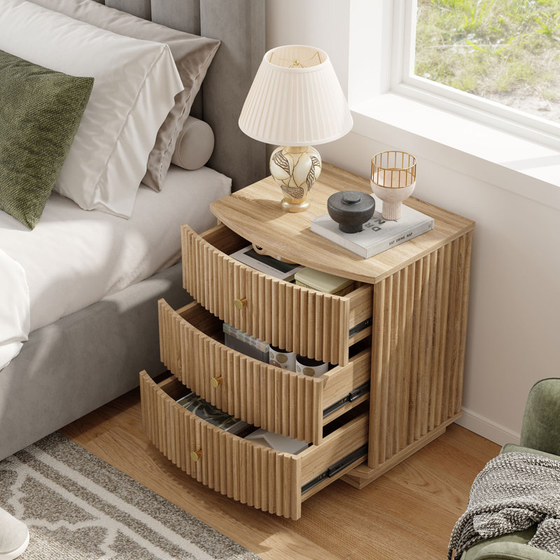 Commode 3 tiroirs l 19,69 po, Naturel