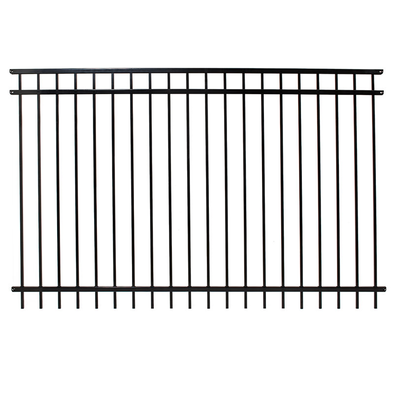 Versai Gloss Black Metal Fence Panels Included, 90.5" H x 58" W x 1.5" D