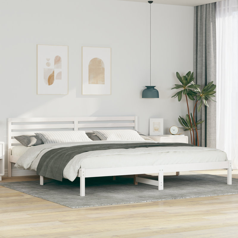 Solid Wood Bed Frame, 80 x 200cm, White