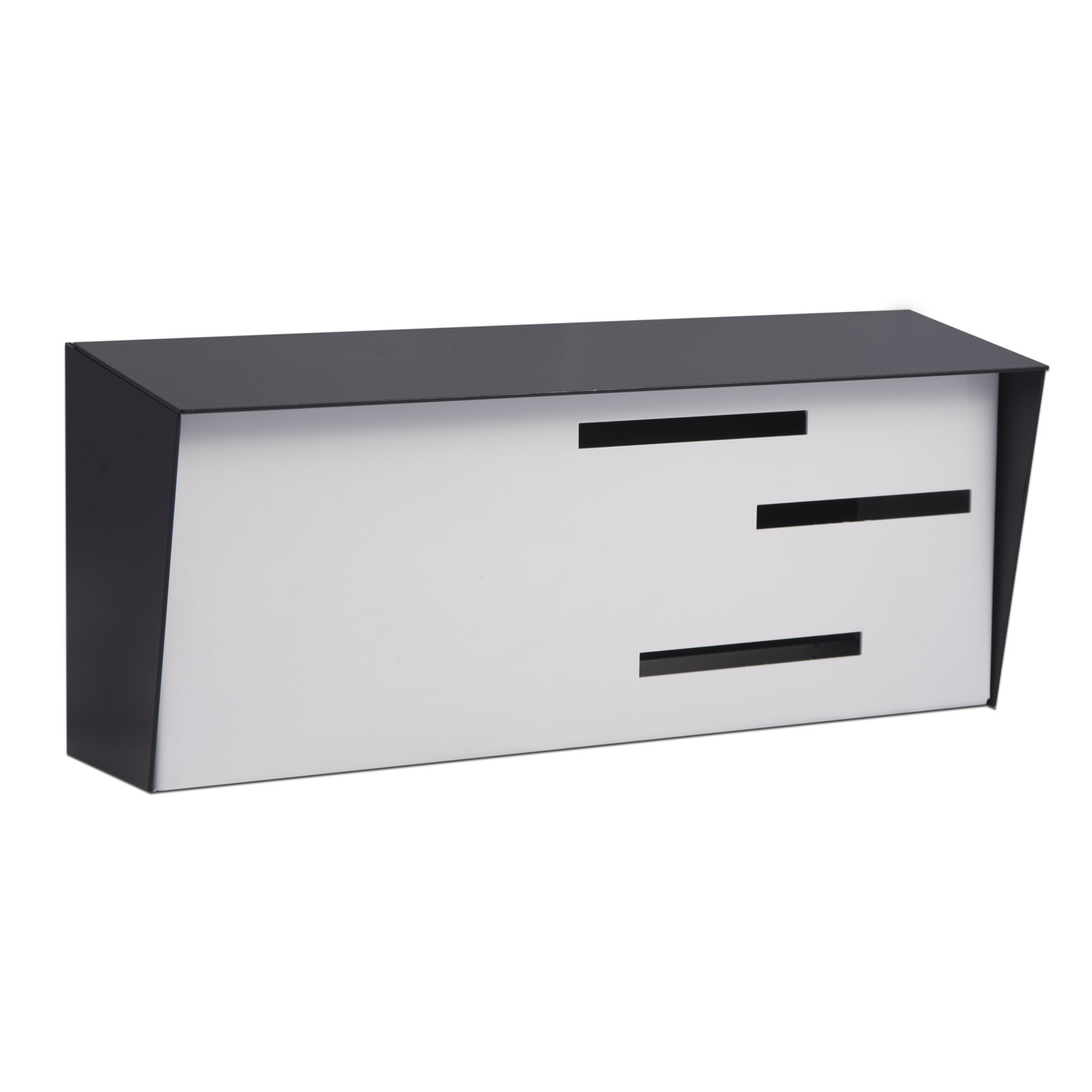 Modern Wall-Mounted Mailbox, Black/White