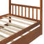 Lit simple en bois avec lit gigogne simple, noyer