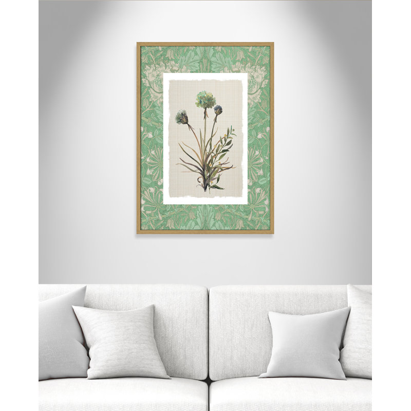 «Jade Botanical I Print» par Carol Robinson, L 25,5 po x H 35,5 po, Framed Print, Natural Woodgrain