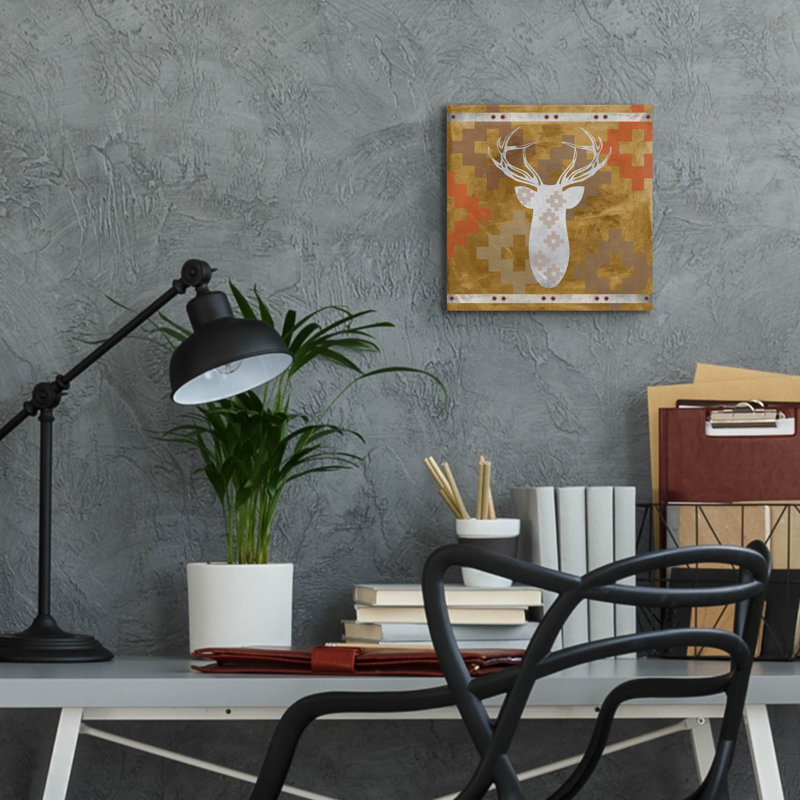  «Deer Rack 2» par Erin Clark, art mural en verre acrylique, 12 po x 12 po