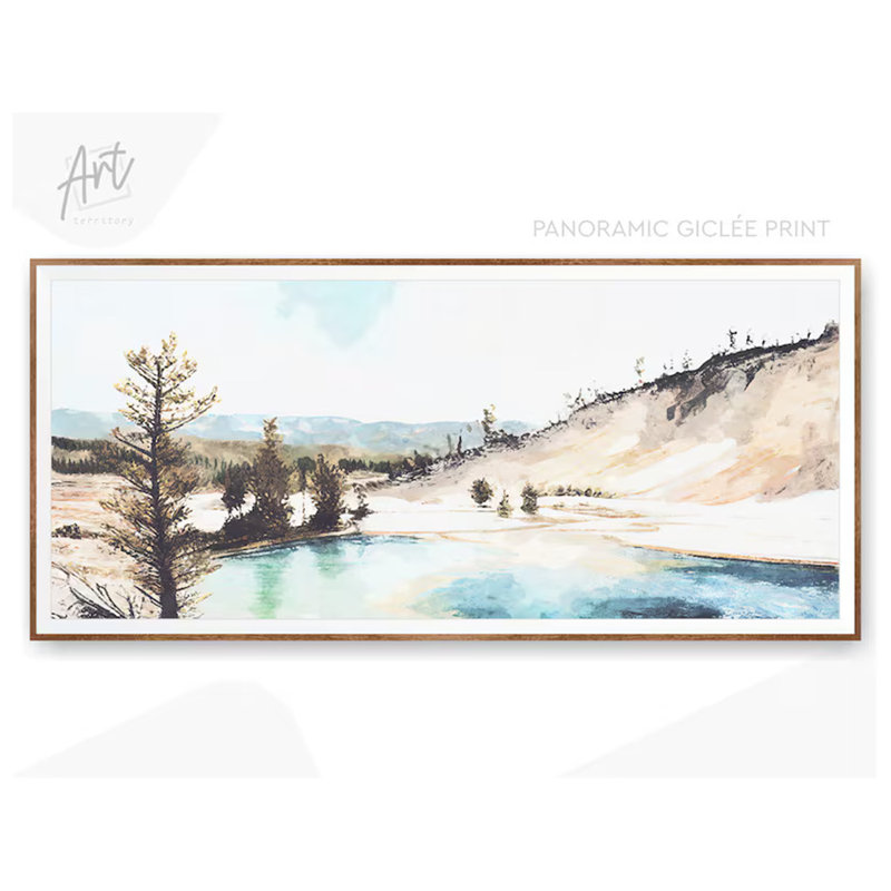 Affiche de parc national de Yellowstone, H 44 po x l 88 po, Affiche non encadrée